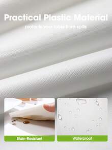 1pc Disposable Round White Plastic Tablecloth, 84 Inch/213cm Large Size, Suitable For Parties, Weddings, Christmas And Other Events - 84 Inches / 213 cm - View 4