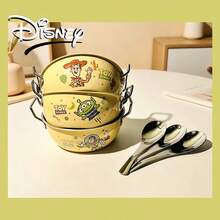 Disney Cartoon Stainless Steel Bowl, 304 Stainless Steel Double Handle Bowl, Shatterproof Tableware - Multicolor - View 6