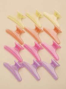 4pcs Purple Butterfly Hair Clips, Hair Sectioning Clips For Perming And Dyeing, Home Hair Styling Clips - Multicolor - View 1