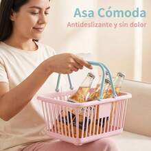 Set de 3 cestas con orificios de drenaje, canasta plástica portátil para ducha – ideal para baño, escritorio y tocador, diseño cuadrado resistente, ahorra espacio, esencial para tu hogar. - Celeste - Ver 3