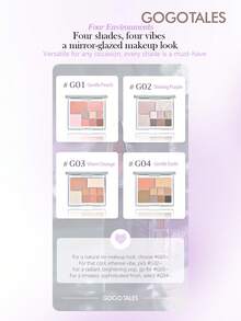 GOGO TALES GOGOTALES 9-Color Magic Mirror Shimmer Eyeshadow Palette, Includes Shimmering Tea Brown Tones, Matte Earthy Tones And Warm Pink-Brown Tones, Multi-Functional Eyeshadow/Highlighter/Contour Palette, Suitable For Daily Natural Makeup - G01# Gentle Peach - View 5