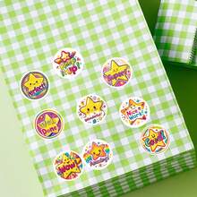 500PCS/Roll Colorful Five-Pointed Star Wow Stickers 2.5cm/1inch Amazing Stickers Good Stickers Planner Luggage Notebook Water Cup, First Day Of School - Multicolor - View 5