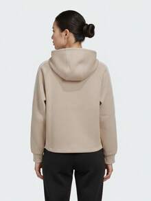 Adidas Women's NYR HOODY SWEAT Knit Hooded Sports Sweatshirt KH2696 - Beige - View 2