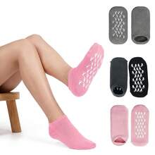 1 Pair 8.86 Inch Silicone Moisturizing Socks For Women, Soft Foot Care Hydrating Socks, Reusable Moisturizing Socks For Dry Cracked Feet Rough Heels Skin Repair - Moisturizing Socks - View 1