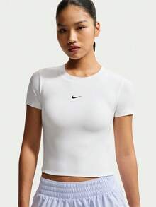 Nike Women's AS W NK1 DF SS PAD BRA TOP Short Sleeve Knit Collarless T-Shirt TIV4971-100 - Black and White - View 3
