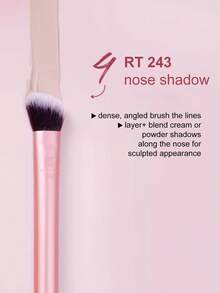 Real Techniques Face Essentials For Blush&Highligher&Powder&Nose Shadow&Contour, 5 Piece Set,RT400 Blush Tapered,RT448 Setting Brush 2.0 Dense,RT201 Power Large,RT243 Nose Shadow Dense,RT401 Sculpting Wide - Rose Red - View 6