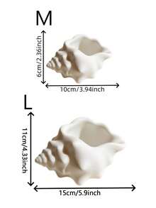 Cream White Shell Storage Box, Nordic Style Bathroom Storage Container Toothbrush Holder, Multi-Functional Desktop Storage Box, Can Store Keys And Flower Pots, Gift For Ocean Lovers - Multicolor - View 10