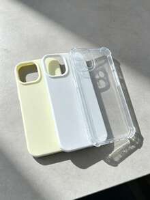 3pcs Solid White Yellow Transparent Large Hole Frame Anti-Drop Phone Case Compatible With Apple 17 Pro Max/17/16/15 Pro Max/15 Plus/15 Pro/15/14 Pro Max/14 Plus/14 Pro/14/13 Pro Max/Pro Max/12 Pro Max/12 Pro/12/11 Pro Max/11, Perfect Christmas Gift, New Year Gift, Easter Gift, Ideal Choice For Family And Friends, Best Christmas Selection - Multicolor - View 9