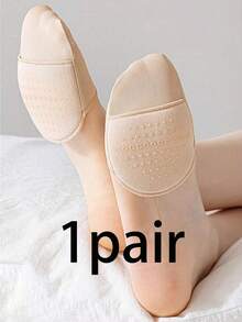 1/2/4/8 Pairs Women's Soft Cushioned Non-Slip Half Socks, Anti-Slip Rubber Dot Design, Summer Sandals Invisible Transparent Insoles, Suitable For Daily Casual Wear, Women's Shoe Accessories, Size 35-39 - Beige - View 23