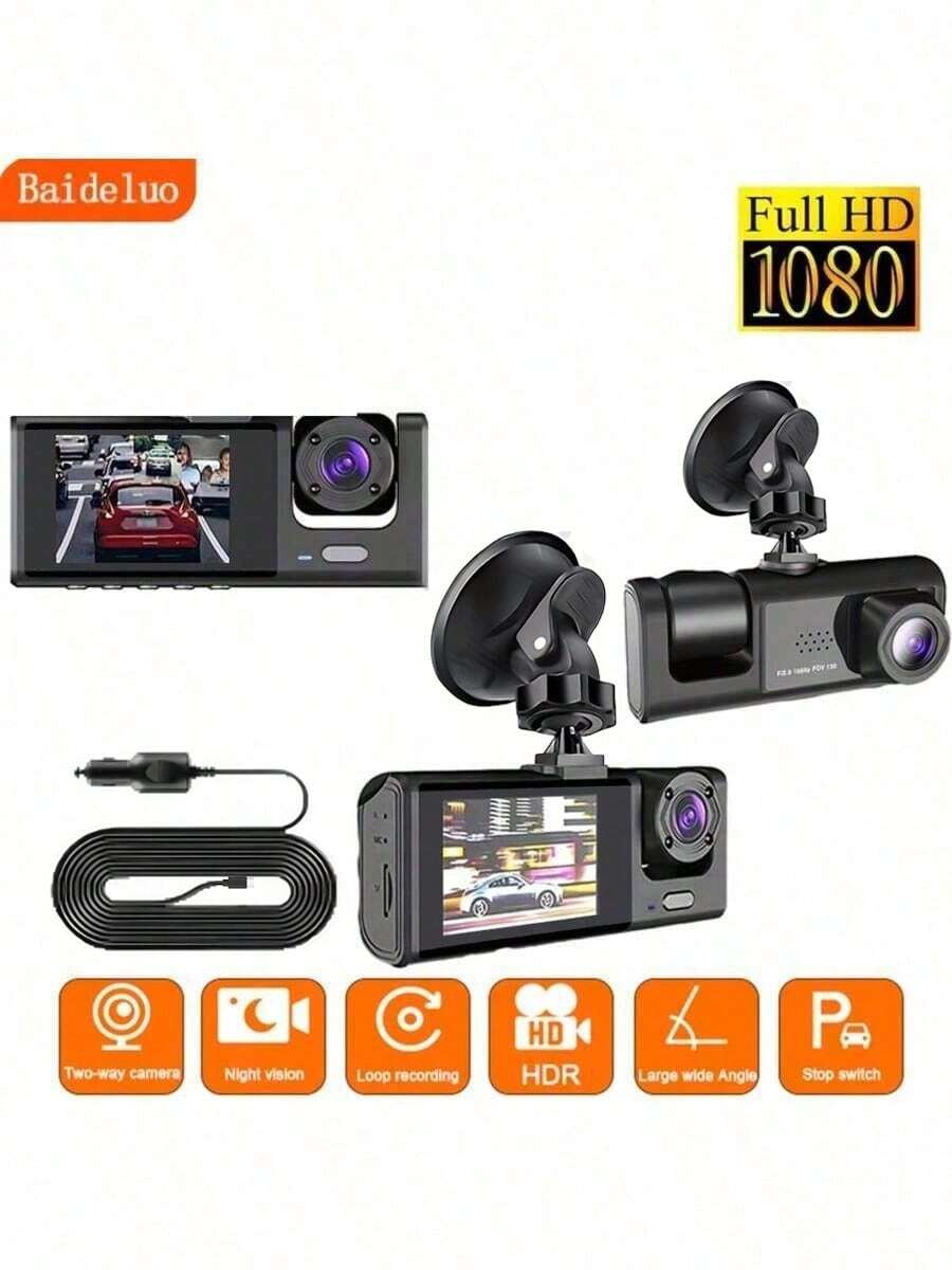 Nueva Cámara Delantera Dual para Automóvil de 2 Pulgadas y 1080P HD, Dashcam con Batería de Litio Integrada de 150mAh para Monitoreo Interno y Externo del Vehículo, Grabación en Bucle