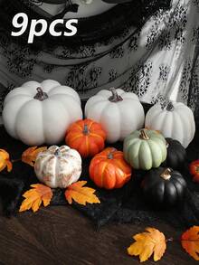 Artificial Pumpkin Decoration For Halloween, Christmas, Thanksgiving Tabletop Decor, Ideal Decoration For Holiday Parties - Multicolor - View 16
