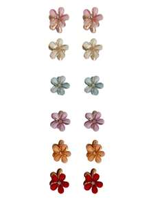 12 piezas de mini pinzas de pelo con flores lindas, adecuadas para mujeres & niñas, pinzas de pelo de cristal & perla multicolor, adecuadas para peinados largos trenzados, accesorios para el cabello (12 piezas - colores surtidos) - Multicolor - Ver 6