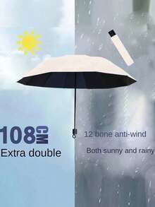 12-Rib Windproof Folding Umbrella, Travel Essential, Sun Protection & Rainproof Dual-Use, Portable Casual Vacation/Summer Supplies - Multiple Styles - View 25