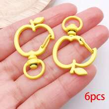 6pcs Multicolor Hollow Apple Lobster Clasps Fruit Shaped Swivel Spring Snap Hooks For DIY Keychains Bag Charms And Handmade Jewelry Hardware Findings - Multicolor - View 20