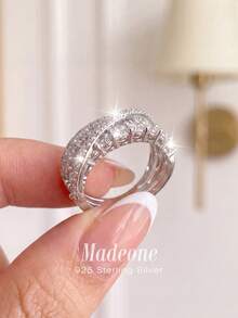 MADEONE 1枚925纯银复古线条缠绕戒指，男女皆宜，适合日常佩戴或派对配饰，高品质珠宝礼品 - 款式6 - 查看 5