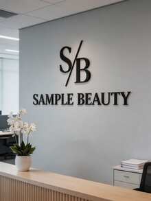 Custom Office Wall Sign, Custom Logo, Beauty Salon Sign, 3D Mirror Acrylic Business Sign, Laser Cut Wall Sign, Reception Office Decor, Spa Clinic Signage, Personalized Metallic Texture Acrylic Sign, Minimalist, Quiet Luxury Aesthetic - Multicolor - View 9