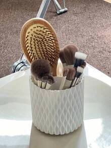 1pc 360° Rotating Large Capacity Makeup Brush Holder, Portable Dust-Proof Cosmetic Storage Cup, Suitable For Lipstick, Eyebrow Pencil And Eyeshadow Brush - Multicolor - View 5