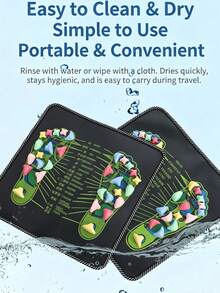 Colorful Pebble Foot Massage Mat Square Pebble Shaped Foot Massager Suitable For Fitness And Yoga Home Fitness Equipment Workout Device - Multicolor - View 8