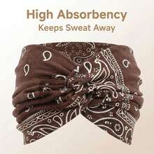 1-4pcs Paisley Print Knotted Wide Headband, Bohemian Style, For Casual Daily, Fitness, Shopping, And Beach Vacations. - Multicolor - View 3