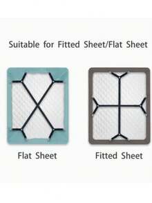 Adjustable Cross Bed Sheet Fixing Straps (2pcs) - Elastic Bed Sheet Clips, Triangle Design, Suitable For All Mattresses Secure Fixing Clips - Woven Fabric, Machine Washable, Multiple Installation Methods - Multicolor - View 5