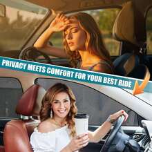 Car Window Sunshade, Sunshade Side Window Breathable Mesh Sunscreen, Anti-Ultraviolet And Heat, Universal, Suitable For Most Cars, Easy Magnetic Installation, Suitable For Camping, Travel, Nap. - A - View 2