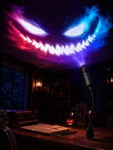 White & Colorful Ghost Face Mood Light, USB Plug-In Lamp For Halloween Room Decor - Black - View 4