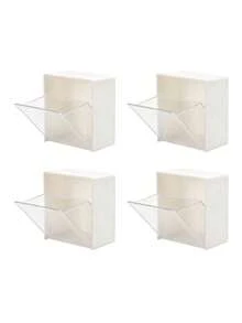 4pcs Wall-Mounted Storage Boxes - Cosmetic Storage Box, Jewelry Storage Box, Plastic Storage Rack, For Organizing And Storing Dental Floss, Hair Ties, Hair Clips, Powder Puffs And Other Items. Suitable For Home, Dorm, Commercial Space - Multicolor - View 9