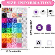 40-Grid Ponytail Bead Bracelet Making Kit, Multicolor Acrylic Barrel Beads, Letter Beads, Smiling Face & Heart Beads, DIY Jewelry Making Craft Materials For Bracelets And Necklaces - A - View 2