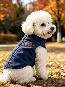 Chaleco de forro polar con cremallera para perro, adecuado para perros pequeños a medianos de menos de 10kg, abrigo de invierno suave y a prueba de viento para perro, chaqueta sin mangas fácil de poner y quitar para cachorro, conjunto de suéter cómodo y cálido para mascota, adecuado para Teddy, Bichón, Bulldog Francés - Multicolor - Ver 15