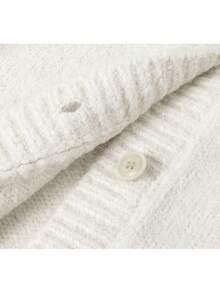 French Style Soft Cozy Lazy Vintage Knit Cardigan Button Jacket For Evening Date, College, Daily Wear, Spring And Autumn - White - View 5