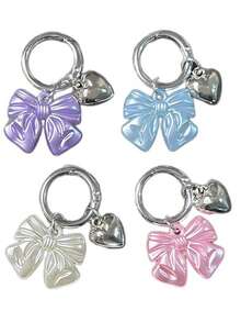 1/2/4-Piece Bow Pendant Perfume Spray Bottle With Key Chain, Bottom Filled Perfume Bottle, 5ml Travel Portable Perfume Bottle, Reusable, Ideal Gift For Ladies, Back-To-School Gift For Girls, Mini Perfume, Travel Bottle Set - Multicolor - View 7