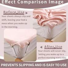 2/4pcs Non-Slip Bed Sheet And Sofa Cushion Fixers - Invisible Non-Slip Clips, Seamless Magic Tool, Suitable For Mattresses, Durable Nylon Material, Hand Wash Only, Invisible Non-Slip Bed Sheet Fixers, Suitable For All Mattresses And Mattress Protectors, Furniture Stability, Fashion Design. - Multicolor - View 3