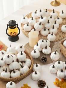1/5/10pcs Artificial Mini Pumpkin, Suitable For Halloween DIY Wreath Handmade, Autumn Home Decor, Kitchen Tabletop Decoration, Seasonal Fruit Bowl Display, Autumn Door Wreath, Thanksgiving Table Centerpiece, Autumn Wedding Decoration, Tabletop Party Artificial Decoration Props - New Model - View 3
