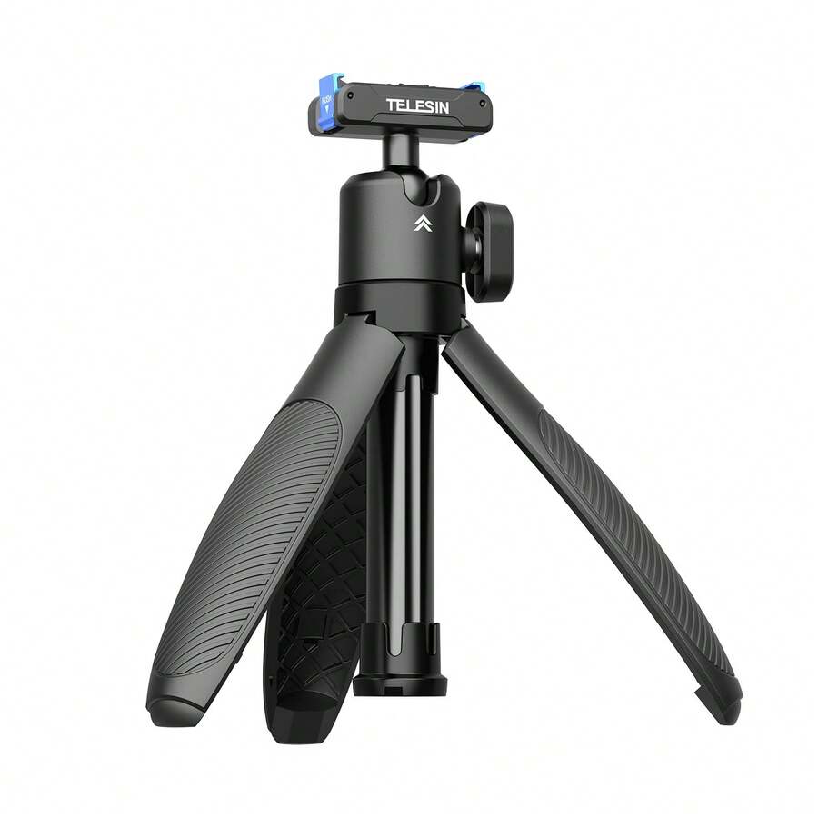 TELESIN Magnetic Mini Selfie Stick Tripod For D J I Osmo Action 5 Pro 4 3 Portable Quick Release Aluminum Alloy Stand For Go Pro Hero 13 Action Camera Hand Grip For Vlog Monopod