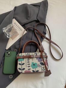 Floral Embroidered Handbag, Fresh Versatile Shoulder Crossbody Bag For Women, Suitable For Daily Commute, Travel And Date - Multicolor - View 4