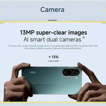 Xiaomi POCO C81 Pro 全球版智慧型手機 NFC 沉浸式 6.9 吋螢幕 120Hz 高更新率 6000mAh(Typ) 電池 強大八核處理器 13MP AI 雙鏡頭 簡約精緻設計 支援記憶體擴充 側邊指紋辨識 AI 面部解鎖 3.5mm 耳機孔 200% 音量增強 Xiaomi HyperOS 3 - 綠色 - 查看 7