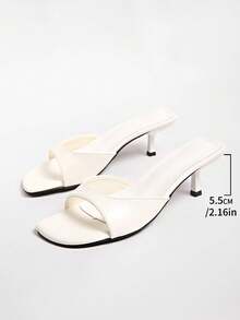 2026 Spring/Summer New Women Shoes, Mule Style Mid/Low Heel Sandals,Kitten Heels - Beige - View 11