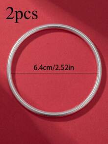 Women's 4mm Solid Matte Brushed-Finish Silver Bangle (Vintage Style, Round) - Available In Sets Of 1, 2, 3, Or 6; Perfect For Stacked Styling - Silver - View 13