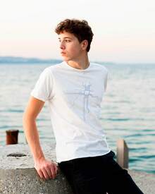 Christmas Short Sleeve Panorama Shirt - CPU Heart - XL White - % Original - Funny Computer Gifts - Hot Item - 白色 - 查看 3