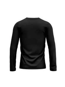 Kaos Lengan Panjang Cetak 3D Motif Dasi Jas Kreatif, Desain Gaun 2 in 1, Pakaian Pesta Pria, Pullover Leher Bulat Longgar - Hitam - View 3