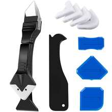 King&Charles Silicone Caulking Tool Kit, 3 In 1 Caulk Remover & Grout Removal Tool, With 4pc Glass Glue Angle Scraper - 3in1 - View 1