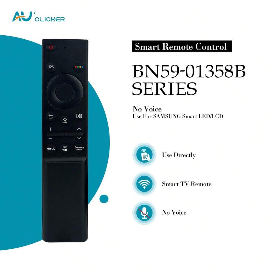 AU CLICKER 電視遙控器替換 BN59-01358B 紅外線遙控器,適用於 S&U 智慧電視,通用遙控器兼容 LED LCD HDTV 4K 8K 3D 電視,附易操作按鈕的智慧電視遙控器 - 查看 1