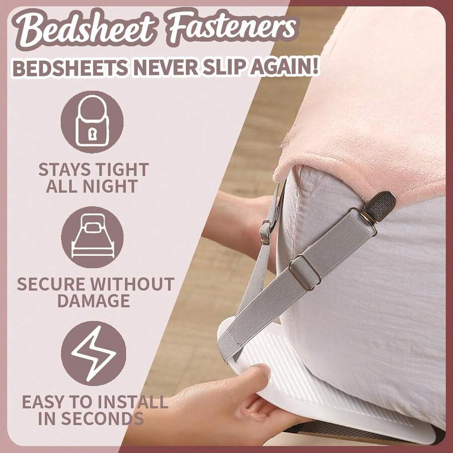 2/4pcs Non-Slip Bed Sheet And Sofa Cushion Fixers - Invisible Non-Slip Clips, Seamless Magic Tool, Suitable For Mattresses, Durable Nylon Material, Hand Wash Only, Invisible Non-Slip Bed Sheet Fixers, Suitable For All Mattresses And Mattress Protectors, Furniture Stability, Fashion Design. - Multicolor - View 1