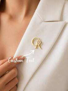 Personalized Initial Brooch, Customized Letter Brooch, Gold & Silver Name Brooch, Bridesmaid Gift, Wedding Party Jewelry - Multicolor - View 5