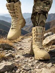 New Men's Motorcycle Tactical Boots Work Boots Desert Hiking Boots Hunting Boots Men's Outdoor Hiking Boots Training Tactical Boots - Khaki - View 7