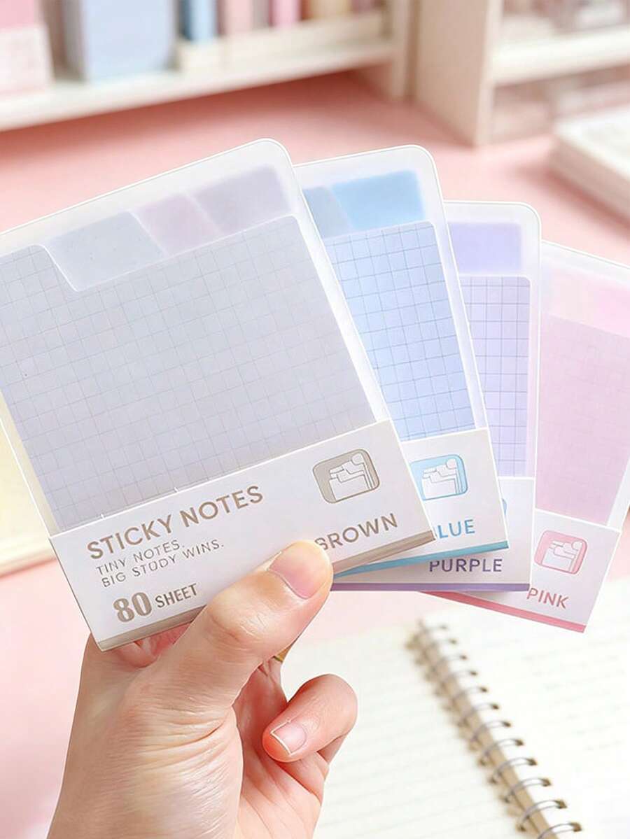 1pc Back To School 80-Sheet Colorful Index Sticky Notes, Student-Specific Tearable Durable Writing Memo Pad. Meeting Notes, Message Pad, Convenient Planner Notebook, Student Draft Memo Writing Sticky Notes - Multicolor - View 1