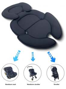Head And Body Support Pillow Infant Stroller Seat Insert For Newborn To Toddler Stroller Cushion - Black - View 5