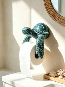 1pc Turtle Wall-Mounted Toilet Paper Holder, Bathroom Towel Rack, Rustic Beach Coastal Decor, Suitable For Kitchen, Bathroom, Bathroom Storage, Bathroom Accessories, Home Storage, Home Decor, College Dorm Essential, Back To School, Halloween, Christmas Gift Best Choice - Multicolor - View 2