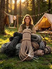 10/50/100m Black Nylon Braided Rope, Durable Twisted Polypropylene Cord, Suitable For Outdoor Use, Clothesline, Tent DIY, Handicraft And Binding - Multicolor - View 3