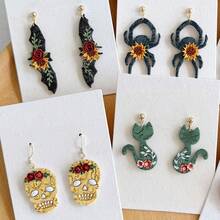 1 Buah Roller Tekstur Tanah Liat Polimer Bermotif Tema Halloween, Roller untuk Membuat Anting dari Tanah Liat Polimer - Sangat Cocok untuk Membuat Lembaran Tekstur Tanah Liat Polimer - Halloween - View 11
